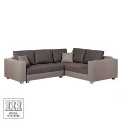 Fredriks Canapé d'angle Dublin I (convertible) - Taupe / Marron - Largeur : 254 cm