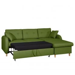 Mørteens Canapé d'angle convertible Eastville - Tissu - Méridienne à monter à gauche ou à droite - Vert vieilli - Coffre de lit - Fonction couchage -Canapés Soldes Magasin ecksofa eastville mit schlaffunktion webstoff longchair beidseitig montierbar antikgruen 4515036