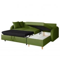 Mørteens Canapé d'angle convertible Eastville - Tissu - Méridienne à monter à gauche ou à droite - Vert vieilli - Coffre de lit - Fonction couchage -Canapés Soldes Magasin ecksofa eastville mit schlaffunktion webstoff longchair beidseitig montierbar antikgruen 4515040