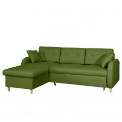 Mørteens Canapé d'angle convertible Eastville - Tissu - Méridienne à monter à gauche ou à droite - Vert vieilli - Coffre de lit - Fonction couchage -Canapés Soldes Magasin ecksofa eastville mit schlaffunktion webstoff longchair beidseitig montierbar antikgruen 4515052