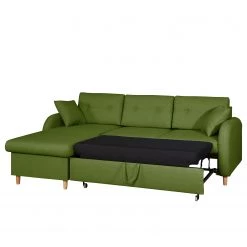 Mørteens Canapé d'angle convertible Eastville - Tissu - Méridienne à monter à gauche ou à droite - Vert vieilli - Coffre de lit - Fonction couchage -Canapés Soldes Magasin ecksofa eastville mit schlaffunktion webstoff longchair beidseitig montierbar antikgruen 4515056