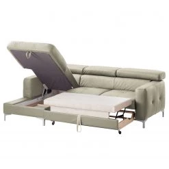 Cotta Canapé d'angle Eduardo I - Cappuccino - Méridienne courte à gauche (vue de face) - Coffre de lit - Fonction couchage -Canapés Soldes Magasin ecksofa eduardo i echtleder longchair ottomane davorstehend links mit schlaffunktion cappuccino 4906476