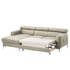 Cotta Canapé d'angle Eduardo I - Cappuccino - Méridienne courte à gauche (vue de face) - Coffre de lit - Fonction couchage -Canapés Soldes Magasin ecksofa eduardo i echtleder longchair ottomane davorstehend links mit schlaffunktion cappuccino 4906480