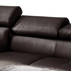 Cotta Canapé d'angle Eduardo II - Marron foncé - Méridienne courte à gauche (vue de face) - Coffre de lit - Fonction couchage -Canapés Soldes Magasin ecksofa eduardo ii echtleder longchair ottomane davorstehend links mit schlaffunktion dunkelbraun 5152512