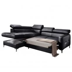 Cotta Canapé d'angle Eduardo II - Noir - Méridienne courte à gauche (vue de face) - Coffre de lit - Fonction couchage 14 Cotta Canapé d'angle Eduardo II - Noir - Méridienne courte à gauche (vue de face) - Coffre de lit - Fonction couchage -Canapés Soldes Magasin ecksofa eduardo ii echtleder longchair ottomane davorstehend links mit schlaffunktion schwarz 5152404