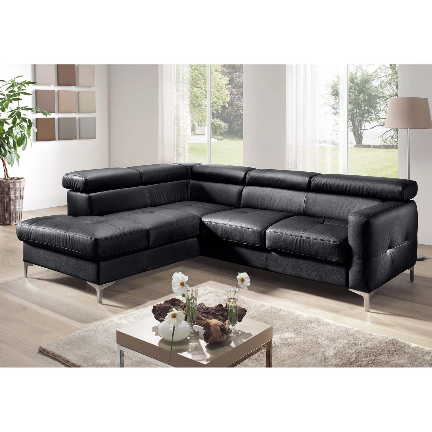 Cotta Canapé d'angle Eduardo II - Noir - Méridienne courte à gauche (vue de face) - Coffre de lit - Fonction couchage 3 Cotta Canapé d'angle Eduardo II - Noir - Méridienne courte à gauche (vue de face) - Coffre de lit - Fonction couchage – Image 3