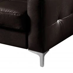 Cotta Canapé d'angle Eduardo II - Marron foncé - Méridienne courte à gauche (vue de face) - Coffre de lit - Fonction couchage -Canapés Soldes Magasin ecksofa eduardo ii echtleder longchair ottomane davorstehend links ohne schlaffunktion dunkelbraun 5152456