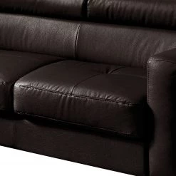 Cotta Canapé d'angle Eduardo II - Marron foncé - Méridienne courte à gauche (vue de face) - Coffre de lit - Fonction couchage -Canapés Soldes Magasin ecksofa eduardo ii echtleder longchair ottomane davorstehend links ohne schlaffunktion dunkelbraun 5152460