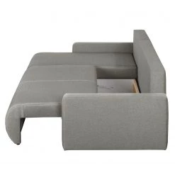 Fredriks Canapé d'angle convertible El Calvario - Tissu structuré - Méridienne à gauche (vue de face) - Platine -Canapés Soldes Magasin ecksofa el calvario mit schlaffunktion strukturstoff longchair davorstehend links platin 4618948