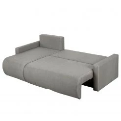 Fredriks Canapé d'angle convertible El Calvario - Tissu structuré - Méridienne à gauche (vue de face) - Platine -Canapés Soldes Magasin ecksofa el calvario mit schlaffunktion strukturstoff longchair davorstehend links platin 4618952