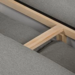 Fredriks Canapé d'angle convertible El Calvario - Tissu structuré - Méridienne à gauche (vue de face) - Platine -Canapés Soldes Magasin ecksofa el calvario mit schlaffunktion strukturstoff longchair davorstehend links platin 4618980