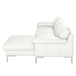 Ars manufacti Canapé d'angle Parlin - Blanc - Méridienne courte à droite (vue de face) - Sans appui-tête -Canapés Soldes Magasin ecksofa essos echtleder longchair davorstehend rechts ohne kopfstuetze weiss 1602338