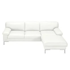 Ars manufacti Canapé d'angle Parlin - Blanc - Méridienne courte à droite (vue de face) - Sans appui-tête -Canapés Soldes Magasin ecksofa essos echtleder longchair davorstehend rechts ohne kopfstuetze weiss 1602346