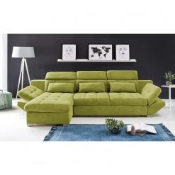 Fredriks Canapé d'angle Estoi - Méridienne courte à gauche (vue de face) - Accoudoir réglable -Canapés Soldes Magasin ecksofa estoi microfaser pistaziengruen ottomane davorstehend links ohne schlaffunktion 4919364