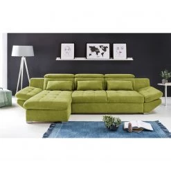 Fredriks Canapé d'angle Estoi - Méridienne courte à gauche (vue de face) - Accoudoir réglable -Canapés Soldes Magasin ecksofa estoi microfaser pistaziengruen ottomane davorstehend links ohne schlaffunktion 4919368