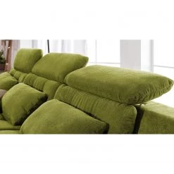 Fredriks Canapé d'angle Estoi - Méridienne courte à gauche (vue de face) - Accoudoir réglable -Canapés Soldes Magasin ecksofa estoi microfaser pistaziengruen ottomane davorstehend links ohne schlaffunktion 4919372