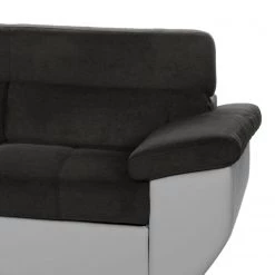 Cotta Canapé d'angle Estoi (convertible) - Imitation cuir / Tissé à plat - Galet / Marron foncé - Méridienne longue à gauche (vue de face) -Canapés Soldes Magasin ecksofa fuseta mit schlaffunktion kunstleder flachgewebe ottomane davorstehend links 4112232