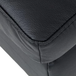 Loftscape Canapé d'angle Giulia - Noir - Méridienne courte à gauche (vue de face) -Canapés Soldes Magasin ecksofa giulia echtleder schwarz longchair davorstehend links 530643