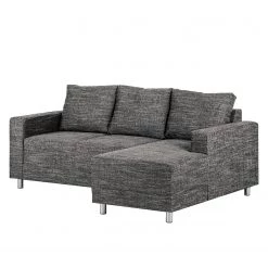 Loftscape Canapé d'angle Greenwood - Tissu structuré Lawan: Noir - Méridienne courte à droite (vue de face) -Canapés Soldes Magasin ecksofa greenwood strukturstoff longchair ottomane davorstehend rechts schwarz 4104828