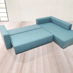 Tom Tailor Canapé d'angle Heaven Casual XL - Aqua - Méridienne courte à droite (vue de face) - Sans fonction -Canapés Soldes Magasin ecksofa heaven casual xl webstoff longchair ottomane davorstehend rechts ohne schlaffunktion aqua 3161381