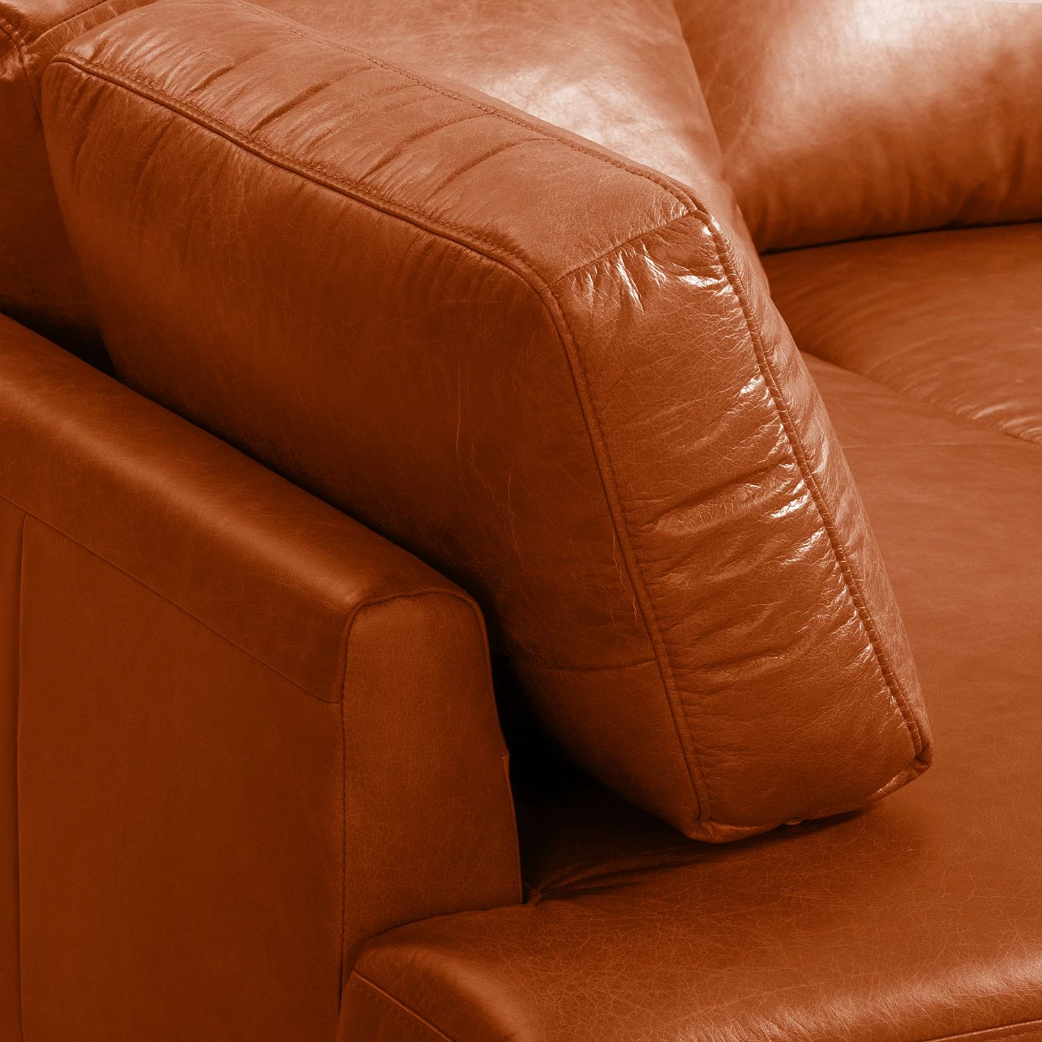 Ars manufacti Canapé d'angle Horley II - Marron miel - Méridienne longue à gauche (vue de face) 8 Ars manufacti Canapé d'angle Horley II - Marron miel - Méridienne longue à gauche (vue de face) – Image 8