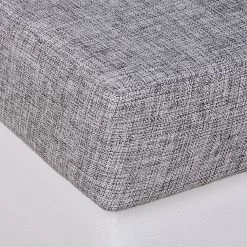 Roomscape Canapé d'angle Ilona (convertible) - Méridienne courte à gauche (vue de face) -Canapés Soldes Magasin ecksofa ilona mit schlaffunktion kunstleder weiss webstoff grau ottomane davorstehend links 382955