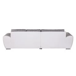 Roomscape Canapé d'angle Ilona (convertible) - Méridienne courte à gauche (vue de face) -Canapés Soldes Magasin ecksofa ilona mit schlaffunktion kunstleder weiss webstoff grau ottomane davorstehend links 382956