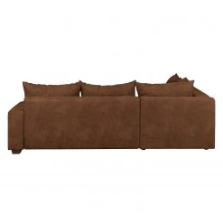 Loftscape Canapé d'angle Inywa - Convertible / montable des deux côtés - Aspect cuir antique - Microfibre Priya: Cognac - Avec fonction couchage -Canapés Soldes Magasin ecksofa inywa mit schlaffunktion beidseitig montierbar antiklederlook cognac 4789908