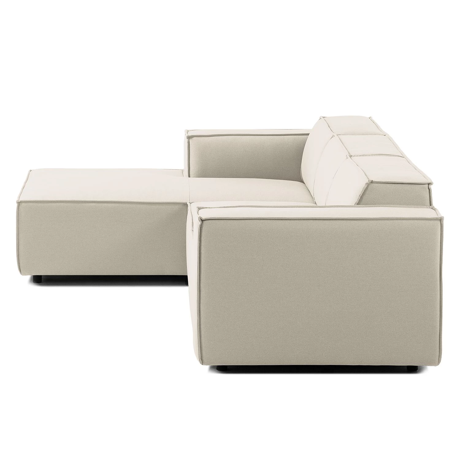 Canapé d'angle Kinx I - Tissu Osta: Blanc vieilli - Méridienne courte à gauche (vue de face) - Sans fonction 7 Canapé d'angle Kinx I - Tissu Osta: Blanc vieilli - Méridienne courte à gauche (vue de face) - Sans fonction – Image 7