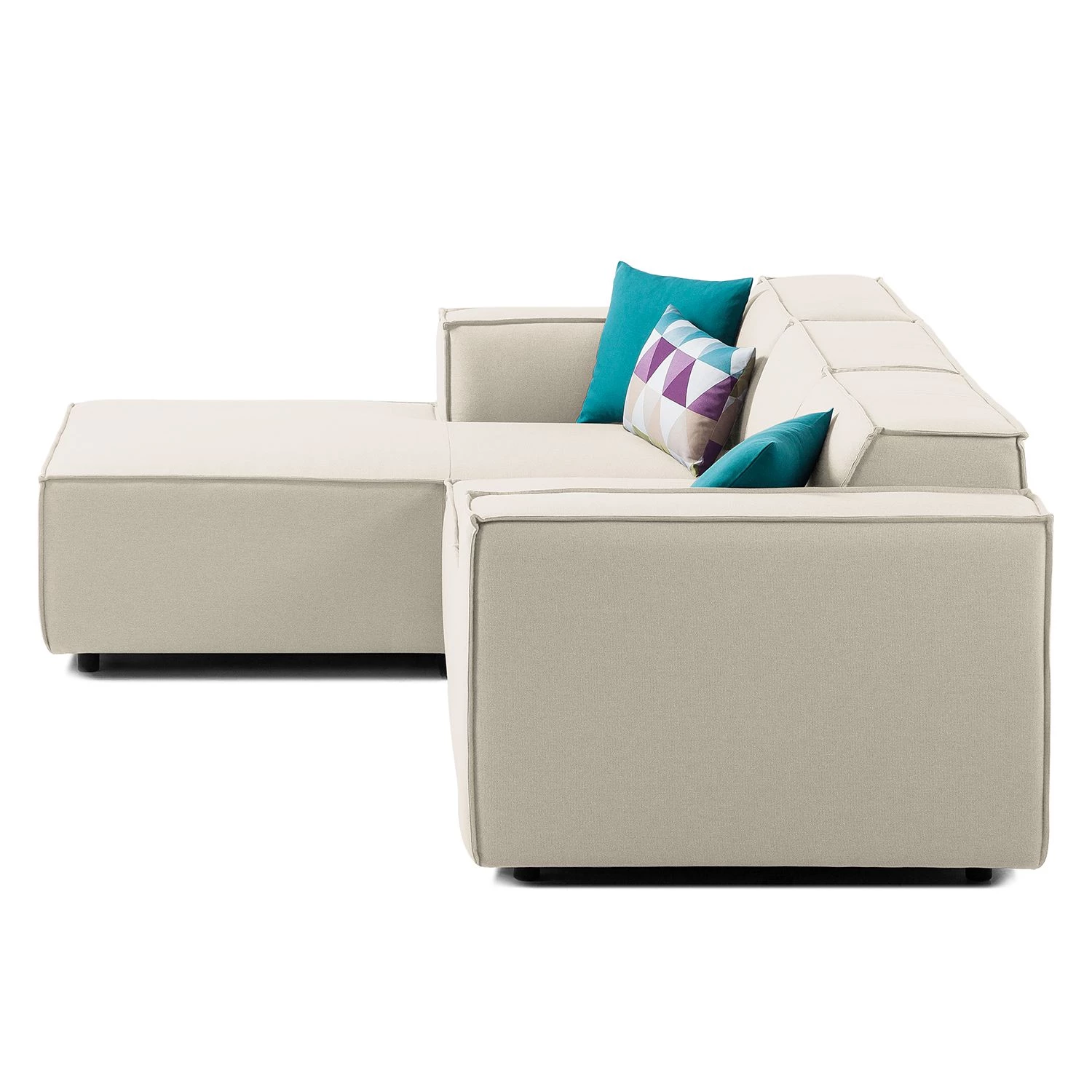 Canapé d'angle Kinx I - Tissu Osta: Blanc vieilli - Méridienne courte à gauche (vue de face) - Sans fonction 6 Canapé d'angle Kinx I - Tissu Osta: Blanc vieilli - Méridienne courte à gauche (vue de face) - Sans fonction – Image 6