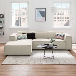 Canapé d'angle Kinx I - Tissu Osta: Blanc vieilli - Méridienne courte à gauche (vue de face) - Sans fonction 16 Canapé d'angle Kinx I - Tissu Osta: Blanc vieilli - Méridienne courte à gauche (vue de face) - Sans fonction -Canapés Soldes Magasin ecksofa kinx i webstoff longchair davorstehend links stoff osta altweiss 4648208