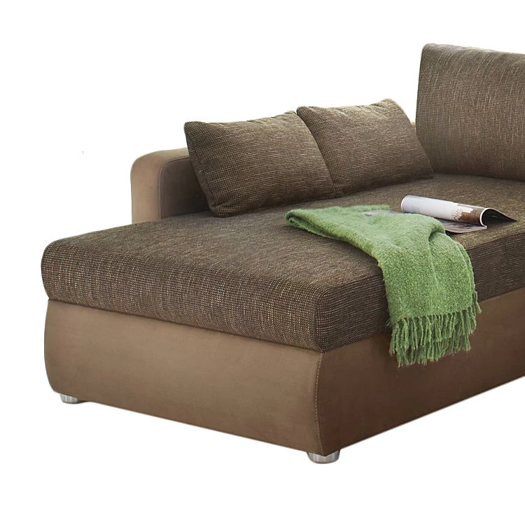 Home Design Canapé d'angle Kuhmo - Tissu structuré / Microfibre marron - Méridienne à gauche(vue de face) 6 Home Design Canapé d'angle Kuhmo - Tissu structuré / Microfibre marron - Méridienne à gauche(vue de face) – Image 6