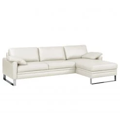 Fredriks Canapé d'angle Laureto II - Blanc - Méridienne courte à droite (vue de face)