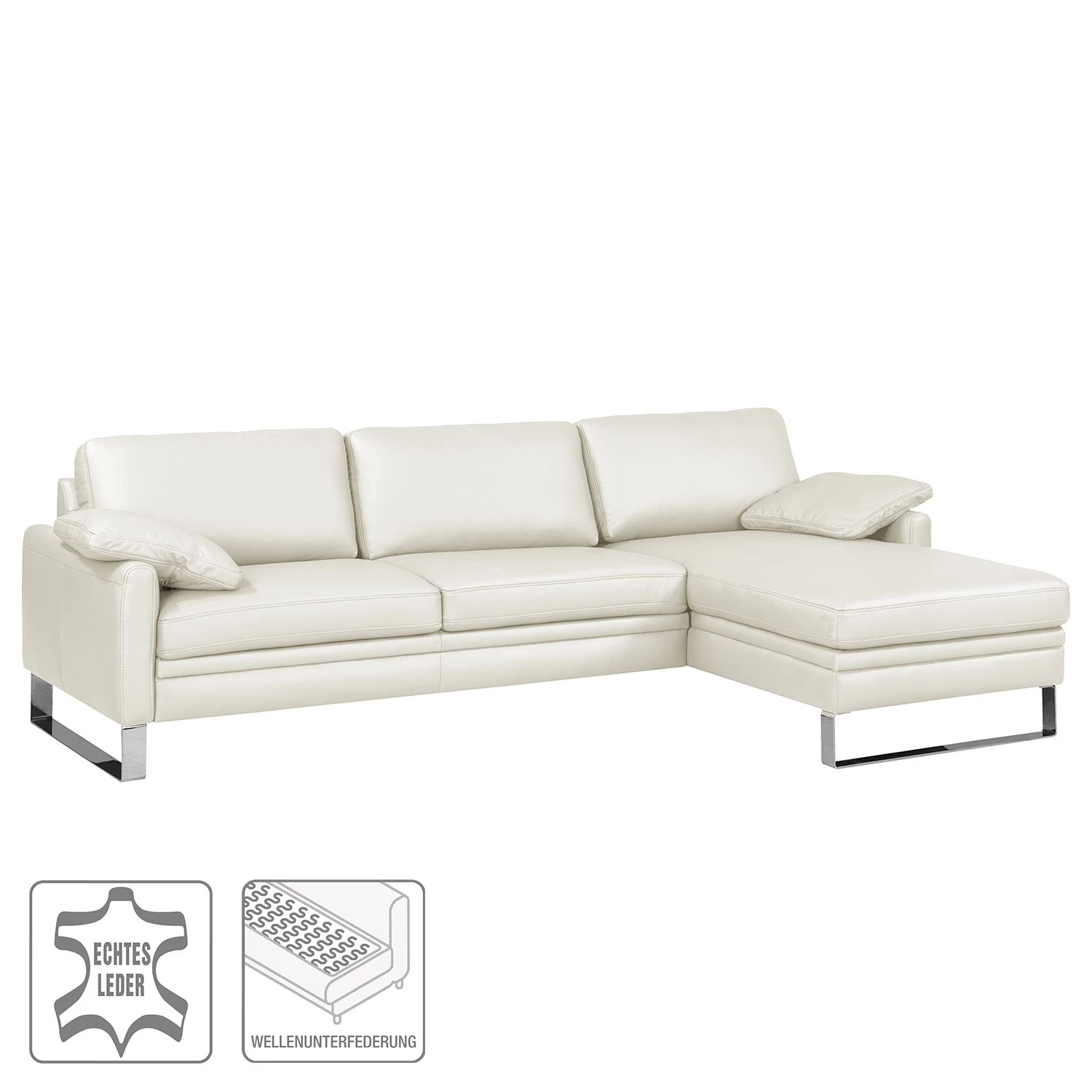 Fredriks Canapé d'angle Laureto II - Blanc - Méridienne courte à droite (vue de face) 2 Fredriks Canapé d'angle Laureto II - Blanc - Méridienne courte à droite (vue de face) – Image 2