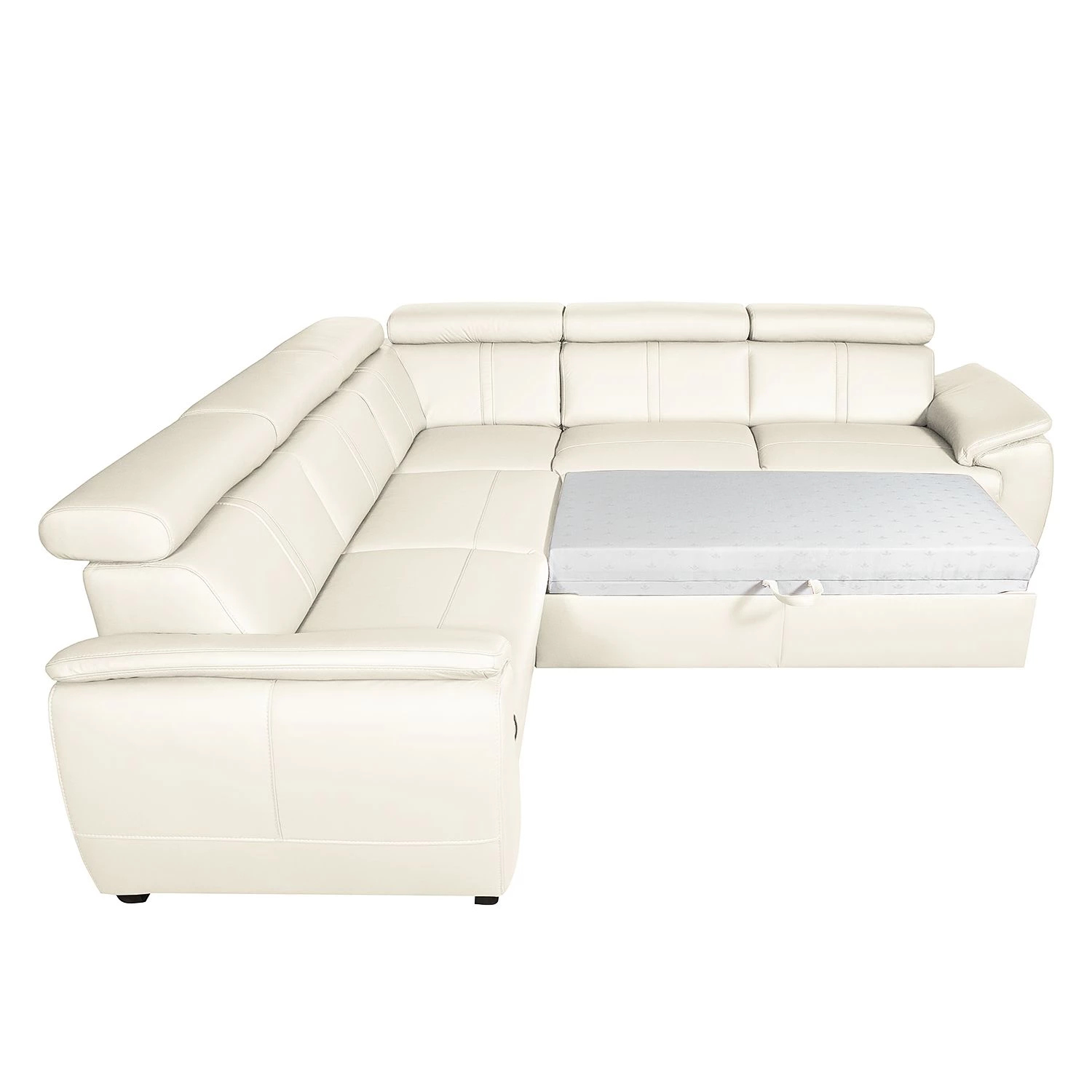 Loftscape Canapé d'angle Olival III - Blanc vieilli - Fonction lit à droite (vue de face) 8 Loftscape Canapé d'angle Olival III - Blanc vieilli - Fonction lit à droite (vue de face) – Image 8