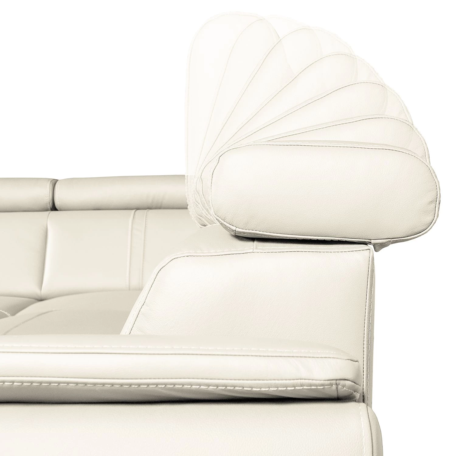 Loftscape Canapé d'angle Olival III - Blanc vieilli - Fonction lit à droite (vue de face) 11 Loftscape Canapé d'angle Olival III - Blanc vieilli - Fonction lit à droite (vue de face) – Image 11