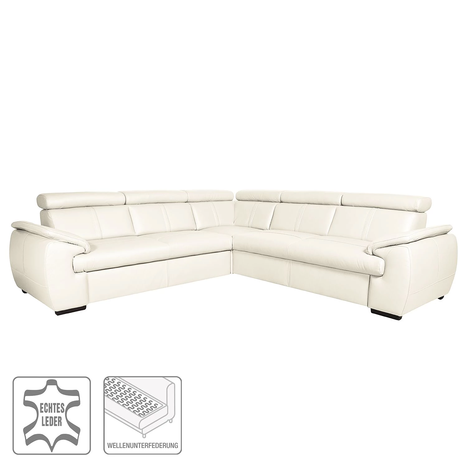 Loftscape Canapé d'angle Olival III - Blanc vieilli - Fonction lit à droite (vue de face) 2 Loftscape Canapé d'angle Olival III - Blanc vieilli - Fonction lit à droite (vue de face) – Image 2