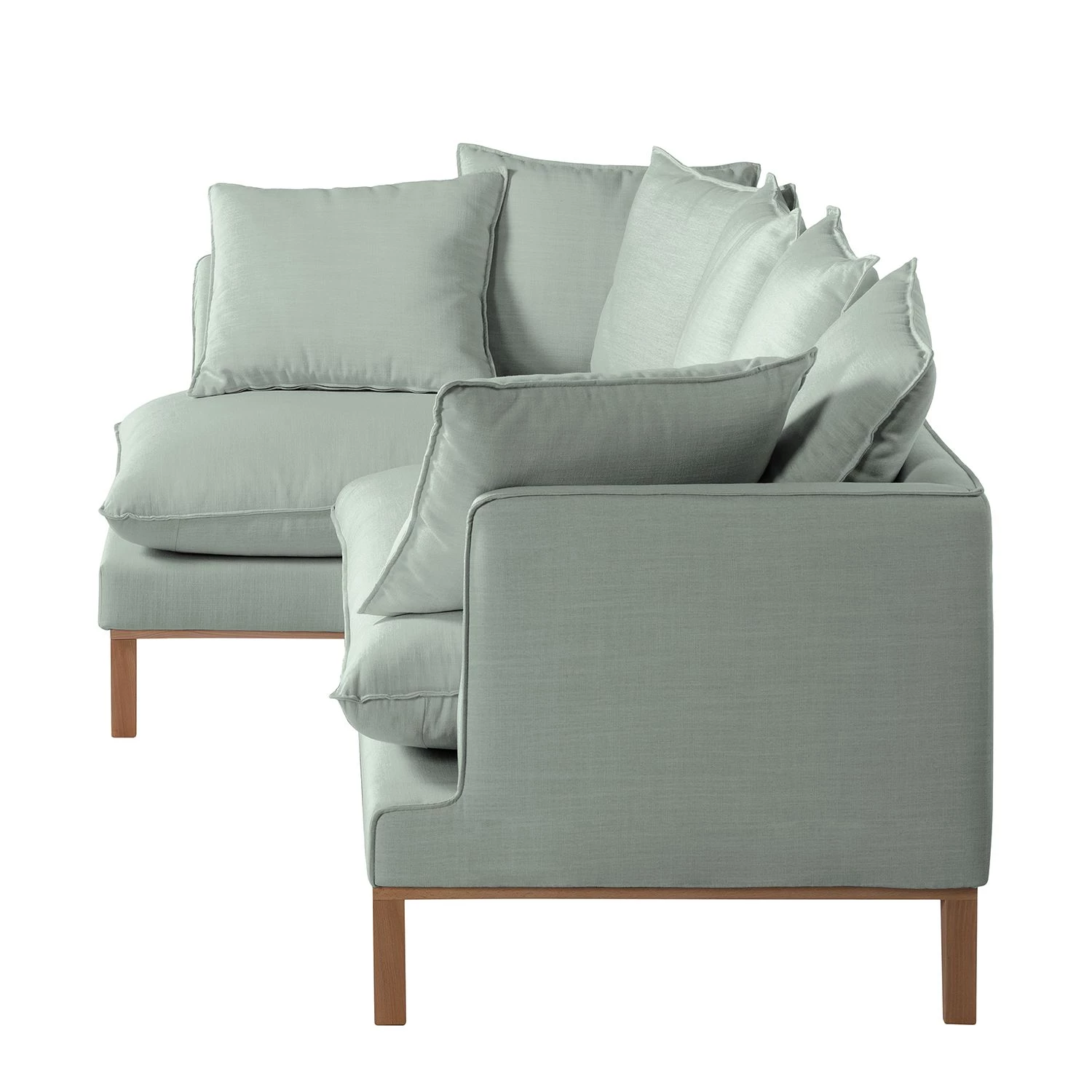 Eva Padberg Collection Canapé d'angle Lavina - Tissu Moretey : Menthe - Méridienne longue à gauche (vue de face) 5 Eva Padberg Collection Canapé d'angle Lavina - Tissu Moretey : Menthe - Méridienne longue à gauche (vue de face) – Image 5