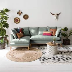 Eva Padberg Collection Canapé d'angle Lavina - Tissu Moretey : Menthe - Méridienne longue à gauche (vue de face) 16 Eva Padberg Collection Canapé d'angle Lavina - Tissu Moretey : Menthe - Méridienne longue à gauche (vue de face) -Canapés Soldes Magasin ecksofa lavina webstoff ottomane davorstehend links stoff moretey mint 4792996