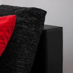 Fredriks Canapé d'angle Laza - convertible - Imitation cuir / Tissu - Noir - Méridienne courte à gauche (vue de face) -Canapés Soldes Magasin ecksofa laza mit schlaffunktion kunstleder webstoff longchair davorstehend links schwarz 4972636