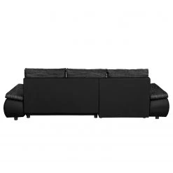 Fredriks Canapé d'angle Laza - convertible - Imitation cuir / Tissu - Noir - Méridienne courte à gauche (vue de face) -Canapés Soldes Magasin ecksofa laza mit schlaffunktion kunstleder webstoff longchair davorstehend links schwarz 4972684