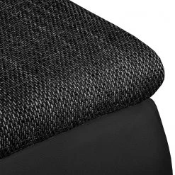 Fredriks Canapé d'angle Laza - convertible - Imitation cuir / Tissu - Noir - Méridienne courte à gauche (vue de face) -Canapés Soldes Magasin ecksofa laza mit schlaffunktion kunstleder webstoff longchair davorstehend links schwarz 4972732