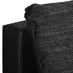 Fredriks Canapé d'angle Laza - convertible - Imitation cuir / Tissu - Noir - Méridienne courte à gauche (vue de face) -Canapés Soldes Magasin ecksofa laza mit schlaffunktion kunstleder webstoff longchair davorstehend links schwarz 4972788
