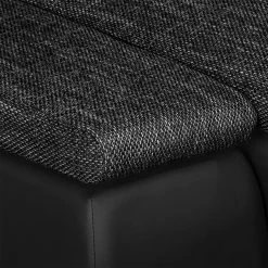 Fredriks Canapé d'angle Laza - convertible - Imitation cuir / Tissu - Noir - Méridienne courte à gauche (vue de face) -Canapés Soldes Magasin ecksofa laza mit schlaffunktion kunstleder webstoff longchair davorstehend links schwarz 4972796