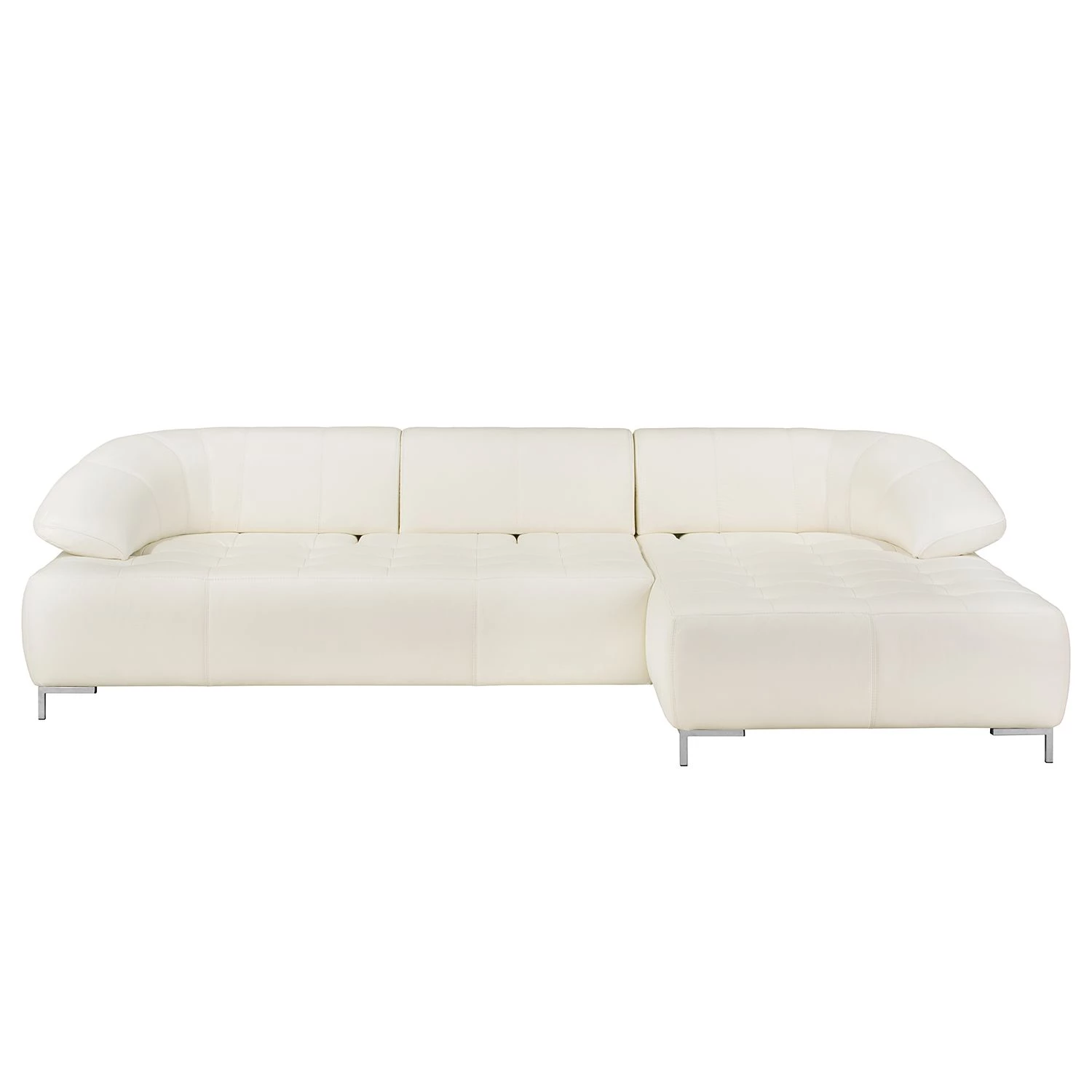 Fredriks Canapé d'angle Lyneal Cuir véritable - Blanc - Méridienne longue à droite (vue de face) 3 Fredriks Canapé d'angle Lyneal Cuir véritable - Blanc - Méridienne longue à droite (vue de face) – Image 3