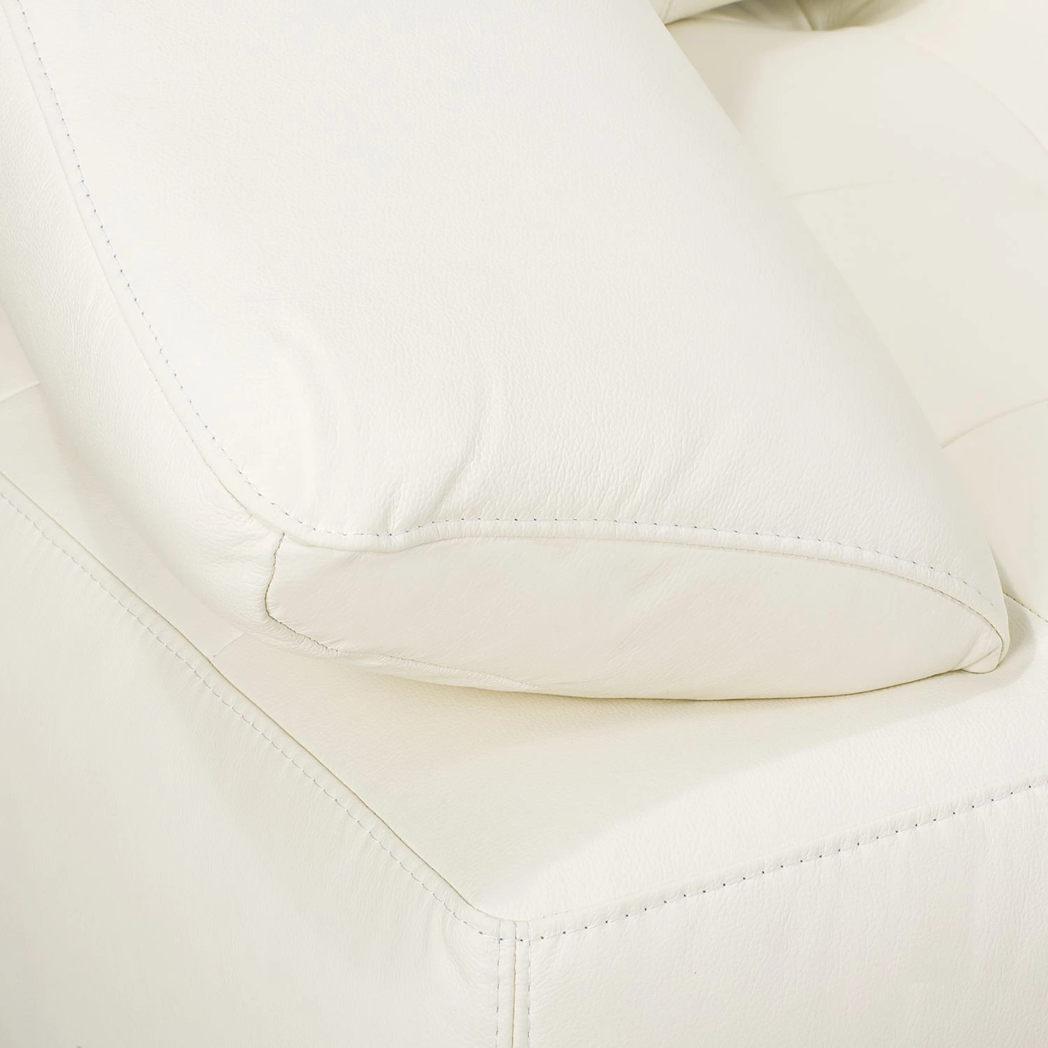 Fredriks Canapé d'angle Lyneal Cuir véritable - Blanc - Méridienne longue à droite (vue de face) 13 Fredriks Canapé d'angle Lyneal Cuir véritable - Blanc - Méridienne longue à droite (vue de face) – Image 13