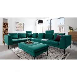 Studio Copenhagen Canapé d’angle Madison III - Velours Shyla: Pétrol - Angle à gauche (vu de face) 9 Studio Copenhagen Canapé d’angle Madison III - Velours Shyla: Pétrol - Angle à gauche (vu de face) -Canapés Soldes Magasin ecksofa madison iii samt 3 sitzer davorstehend links stoff shyla petrol 5169728