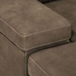 Ars Natura Canapé d'angle Maine - Cappuccino - Méridienne courte à gauche (vue de face) -Canapés Soldes Magasin ecksofa maine echtleder longchair davorstehend links cappuccino 4479660