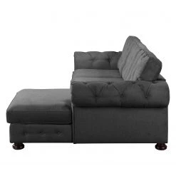 Velvet Studio Canapé d'angle Marau - Gris foncé - Méridienne courte à droite (vue de face) -Canapés Soldes Magasin ecksofa marau microfaser longchair davorstehend rechts dunkelgrau 4891708