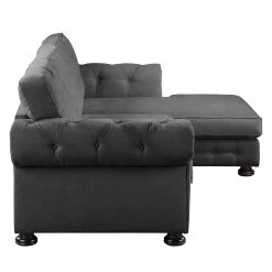 Velvet Studio Canapé d'angle Marau - Gris foncé - Méridienne courte à droite (vue de face) -Canapés Soldes Magasin ecksofa marau microfaser longchair davorstehend rechts dunkelgrau 4891716